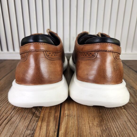 Flag LTD Kendrick Perf U-Throat Mens Sz 9M Brown Leather Perforated Preppy Shoes - Picture 4 of 9